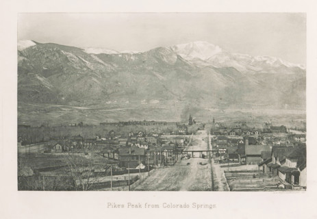 View of Colorado Springs and Pikes Peak, Pike's Peak from Colorado Springs, page, photomechanical