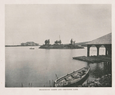 View of the Broadmoor Casino and Cheyenne Lake in Colorado Springs, Broadmoor Casino and Cheyenne