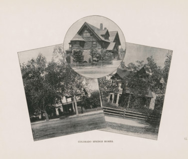 Colorado Springs homes, Photomontage of villas in Colorado Springs, page, photomechanical print,
