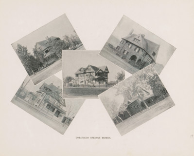 Colorado Springs homes, Photomontage of villas in Colorado Springs, page, photomechanical print,