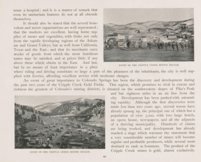 Scene in the Cripple Creek mining region, View of Cripple Creek, page, photomechanical print,