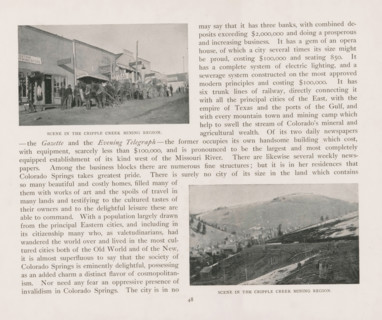 Scene in the Cripple Creek mining region, View of Cripple Creek, page, photomechanical print,