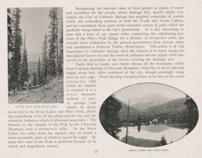 On the road from Seven Lakes, Landscape with donkey, page, photomechanical print, Colorado, cliché