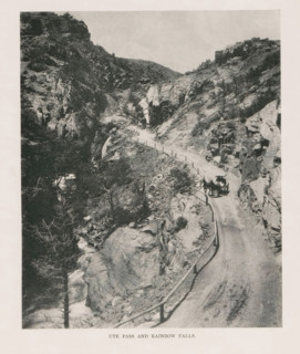 Ute Pass and Rainbow Falls, View of the Rainbow Falls and a mountain pass near Manitou Springs,