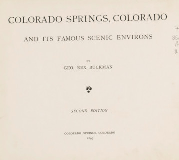 Colorado Springs, Colorado and its famous scenic environs, book, annotation: '$150- #5974', date: