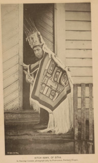 Portrait of Kitch Kawk of the Tlingit people, Kitch Kwak, of Sitka, page, photomechanical print,