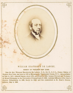 Portrait of William Heathcombe De Lancey, photograph, page, inscription: 'William Heathcombe De