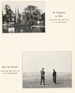 View of the Oostpoort in Delft, De Oostpoort, in Delft, page, photomechanical print, photographer: