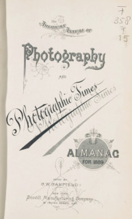 The American annual of photography and photographic times almanac for 1889, book, editor (person