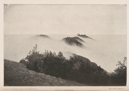 Mount Hamilton, View of Mount Hamilton and the Lick Observatory, page, photomechanical print,