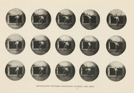 Kinetoscope Pictures - Practicing Putting the Shot, Fifteen examples of Kinetoscope pictures,