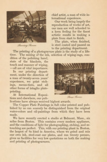 Proving room, page, photomechanical print, maker: AW Elson & Company (possibly), c. 1903 - in or