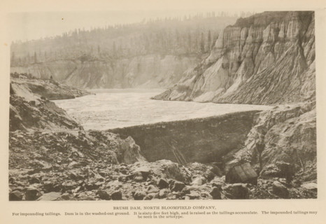 View of Brush Dam in North Bloomfield, California, Brush Dam, North Bloomfield Company, page,