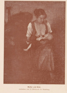 Portrait of an unknown woman with a child at the breast, Mutter und Kind, page, photomechanical