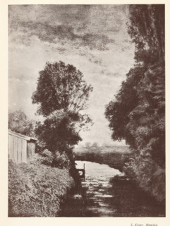 Reproduction of a painting of a landscape, reproduction, page, photomechanical print, monogram: