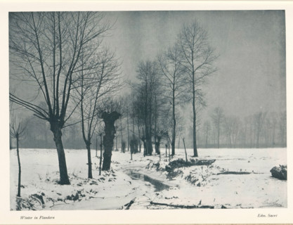 Winter im Flandern, Winter landscape in Flanders, page, photomechanical print, monogram: 'BX',