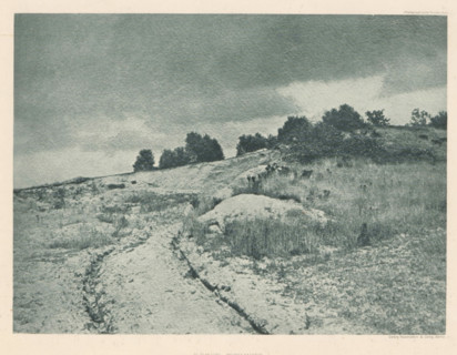 Winter landscape, page, photomechanical print, photographer: F. Eger, cliché maker: Büxenstein &