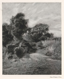 Landscape, page, photomechanical print, monogram: 'AG', photographer: Hans Watzek, cliché maker: