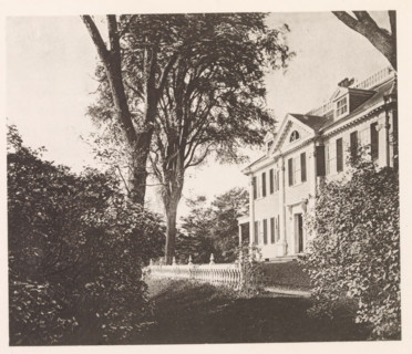 View of the house of Henry Wadsworth Longfellow in Cambridge, page, photomechanical print,