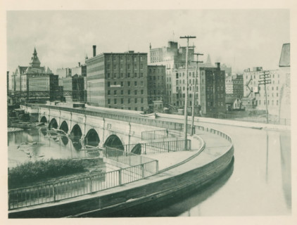 The Erie Canal viaduct at Rochester, NY, View of an aqueduct for the Erie over the Genesee in