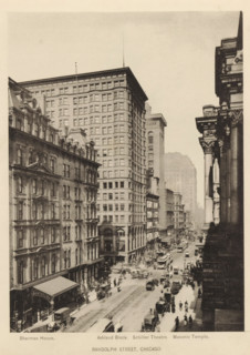 Randolph Street, Chicago, View of Randolph Street in Chicago, page, photomechanical print,