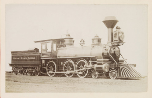 American freight steam locomotive, photograph, page, United States of America, c. 1871 - in or