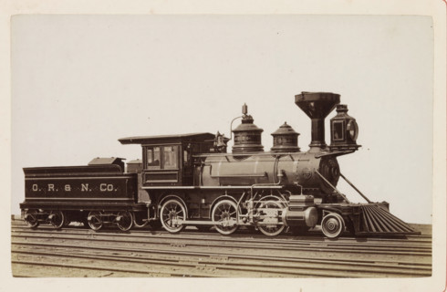 American freight steam locomotive, photograph, page, United States of America, c. 1871 - in or