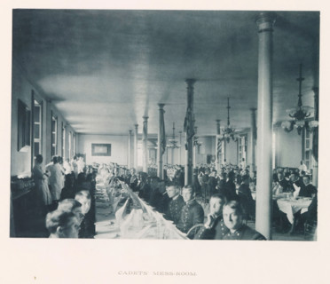 Cadet's mess-room, photograph, page, photographer: Edward H. Hart, United States Naval Academy,