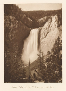 Great Falls of the Yellowstone, 360 feet, page, photomechanical print, photographer: Frank Jay