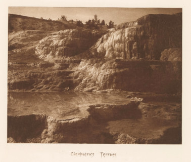 Cleopatra's terrace, page, photomechanical print, photographer: Frank Jay Haynes, Yellowstone