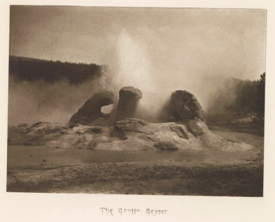 The Grotto Geyser, page, photomechanical print, photographer: Frank Jay Haynes, Yellowstone
