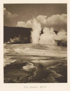 The Giantess Geyser, page, photomechanical print, photographer: Frank Jay Haynes, Yellowstone