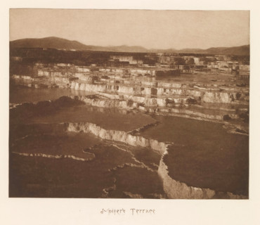Jupiter's Terrace, page, photomechanical print, photographer: Frank Jay Haynes, Yellowstone