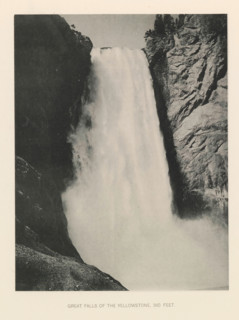Great falls of the Yellowstone, 360 feet, page, photomechanical print, photographer: Frank Jay