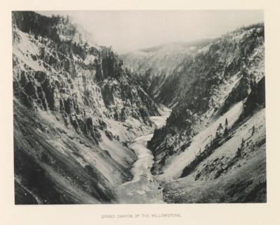 Grand canyon of the Yellowstone, page, photomechanical print, photographer: Frank Jay Haynes,