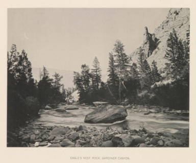Eagle's nest rock, Gardiner canyon, page, photomechanical print, photographer: Frank Jay Haynes,