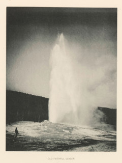 Old Faithful Geyser, page, photomechanical print, photographer: Frank Jay Haynes, Yellowstone
