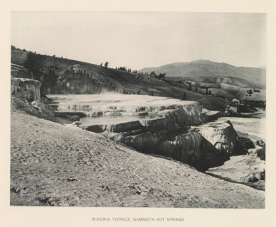 Minerva terrace, Mammoth hot springs, page, photomechanical print, photographer: Frank Jay Haynes,