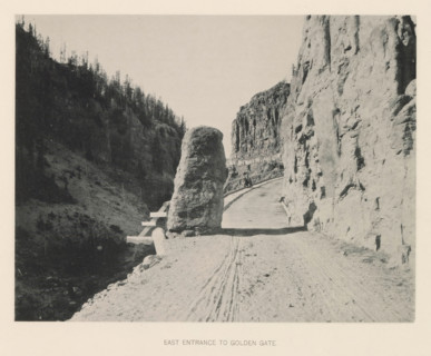 East entrance to Golden Gate, page, photomechanical print, photographer: Frank Jay Haynes,