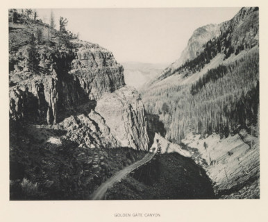Golden Gate Canyon, page, photomechanical print, photographer: Frank Jay Haynes, Yellowstone