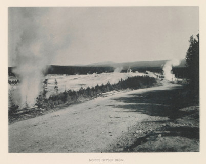 Norris Geyser basin, page, photomechanical print, photographer: Frank Jay Haynes, Yellowstone