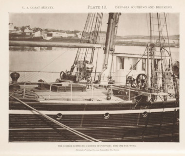 View of the Sigsbee sounding machine on the George S. Blake, page, photomechanical print,