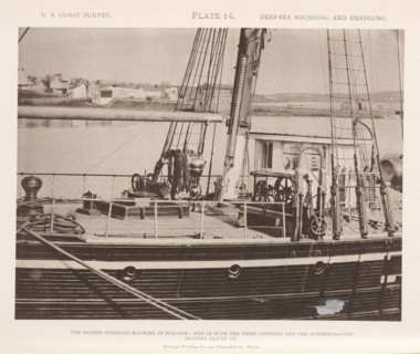 View of the Sigsbee sounding machine on the George S. Blake, page, photomechanical print, name: