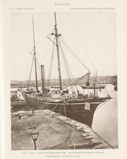 View of the George S. Blake in the navy yard in Washington DC, page, photomechanical print,