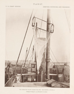 View of a trawl on the deck of the George S. Blake, page, photomechanical print, number: 'Plate 27