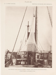 View of a trawl on the deck of the George S. Blake, page, photomechanical print, number: 'Plate 28