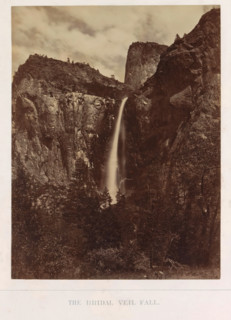View of Bridalveil Falls in Yosemite Valley, The Bridal Veil Fall, photograph, page, number: 'II.',