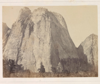 Cathedral Rock, near view from the front, View of the Middle Cathedral Rock in the Yosemite Valley,