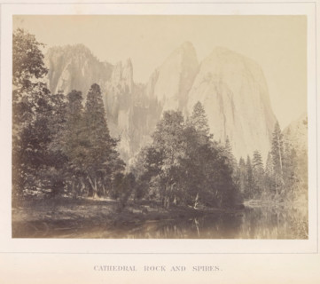 View of Middle Cathedral Rock and other spiers in the Yosemite Valley, Cathedral Rock ans Spires,