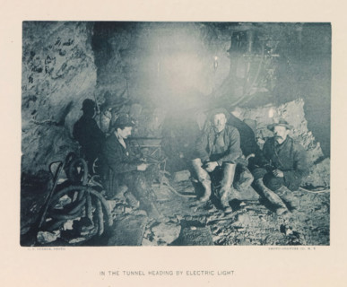 In the tunnel heading by electric light, page, photomechanical print, photographer: CF Ferrer, New